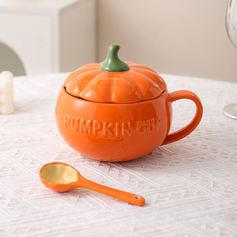 Charming Pumpkin-Shaped Ceramic Storage Bowl with Lid