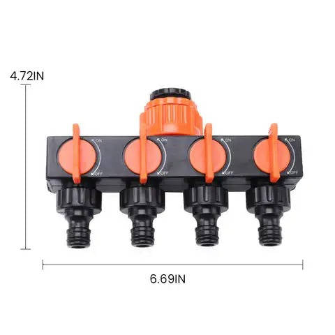 4-Port Garden Hose Connector for Efficient Watering