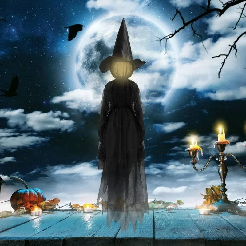 Set of 3 Spooky Interactive Witch Decorations for Halloween