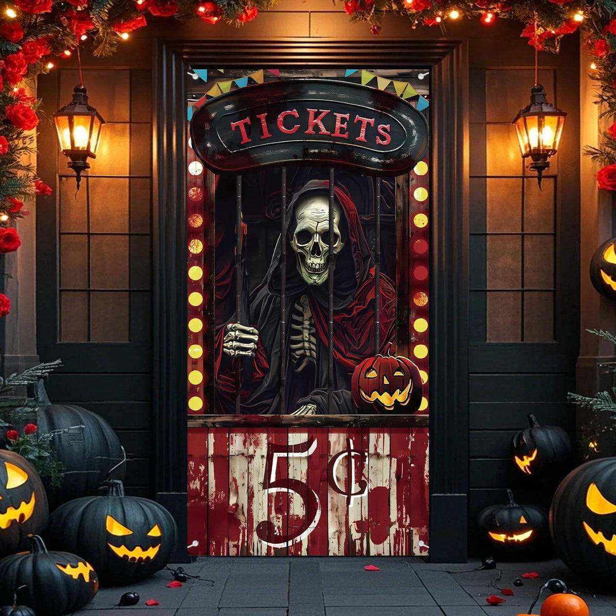 Terrifying Circus-Themed Halloween Door Banner