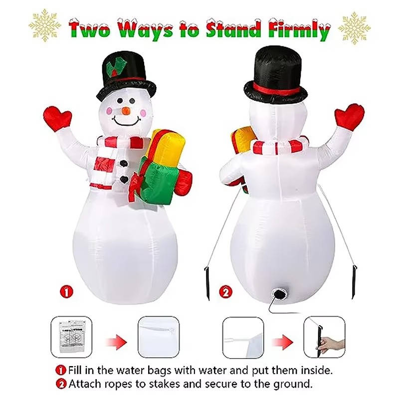 5-Foot Inflatable Holiday Snowman with Colorful LED Lights