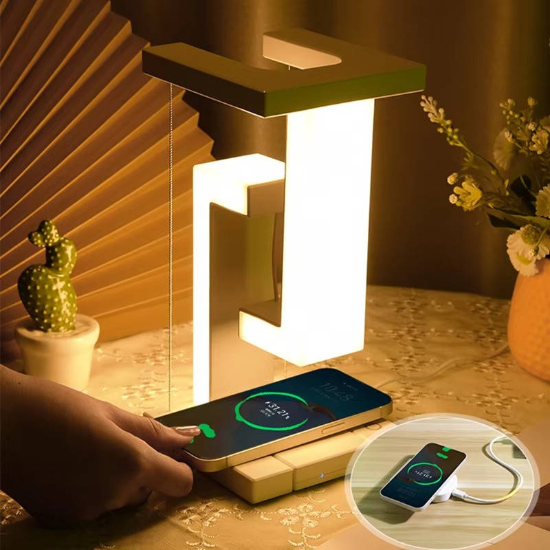 Magnetic Floating Lamp with Integrated Wireless Charging