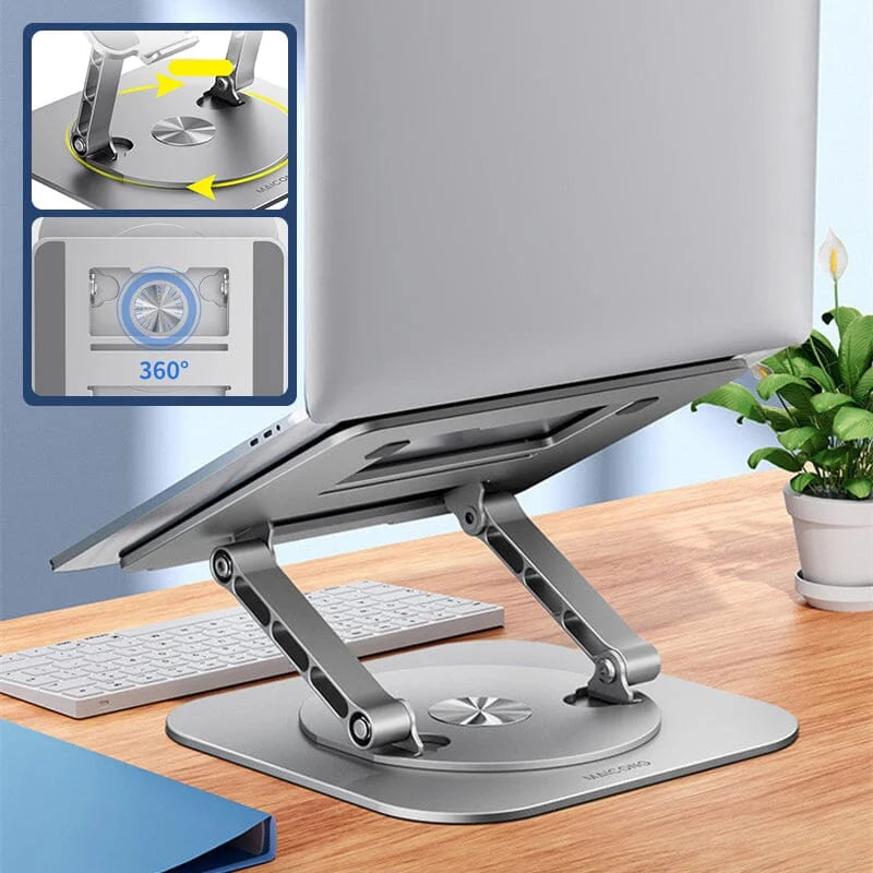 Adjustable Aluminum Laptop Stand with 360-Degree Rotation