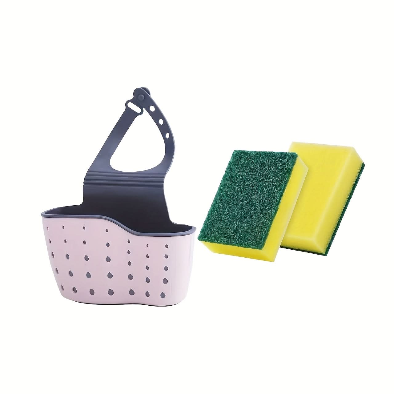 Versatile Sink Organizer Tray with Cleaning Sponge Set