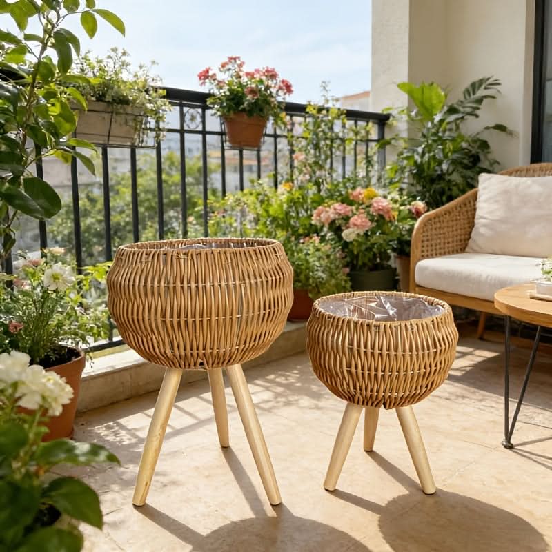 EcoChic Woven Planter Set for Indoor Plant Elegance