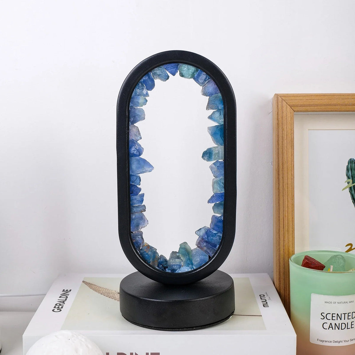 Natural Amethyst Table Lamp - Artisan Crafted