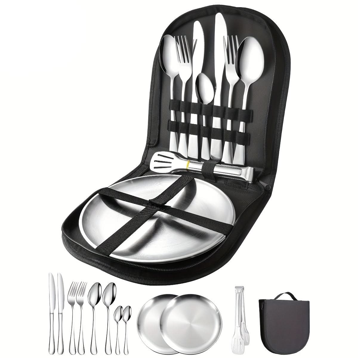 TravelMate – Compact Dining Set with Tongs for Outdoor Fun