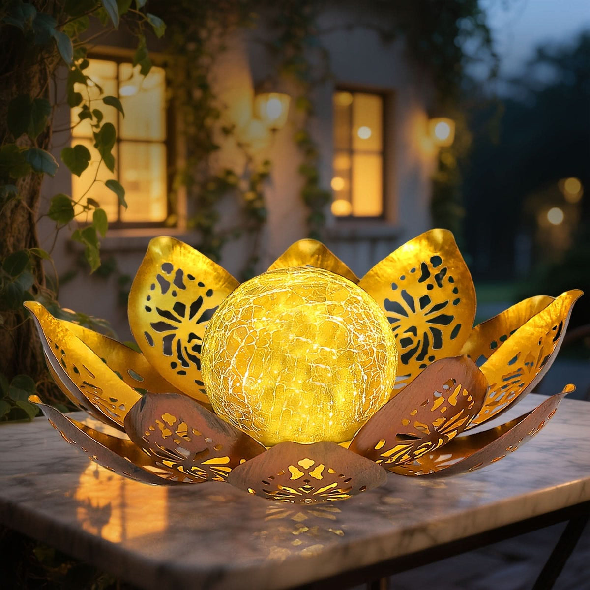 Radiant Lotus Solar Garden Light for Outdoor Elegance