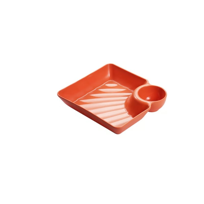 Compact Serving Tray with Built-in Dip Holder – Easy Stack Design
