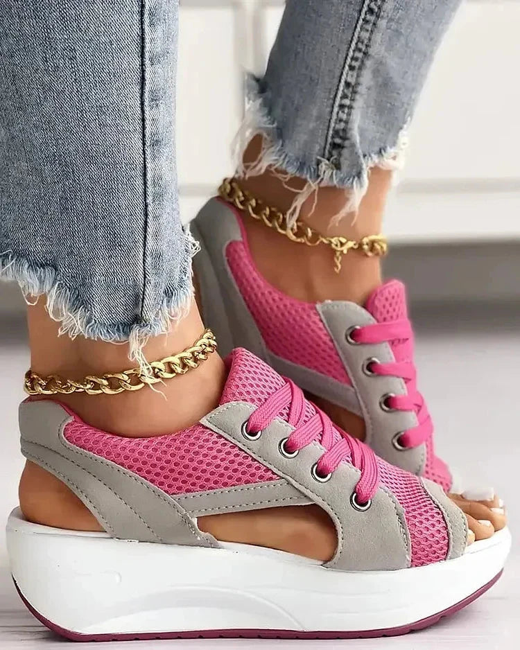 Stylish Lace-Up Cutout Comfort Sandals for Any Occasion