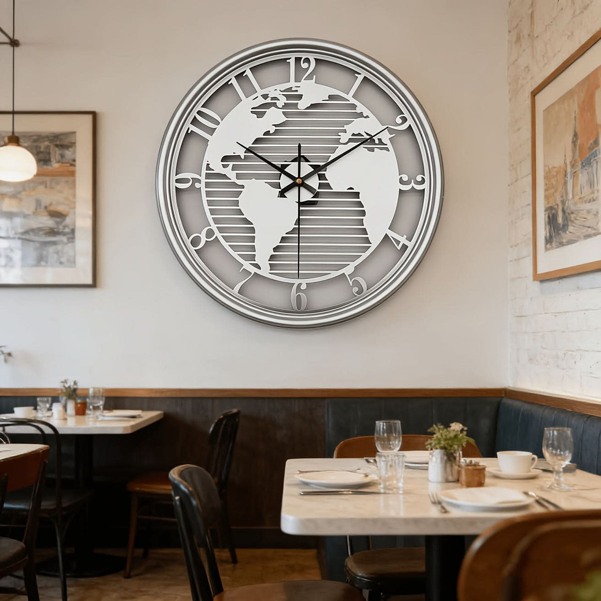 Global Serenity Metal Wall Clock with Silent Movement