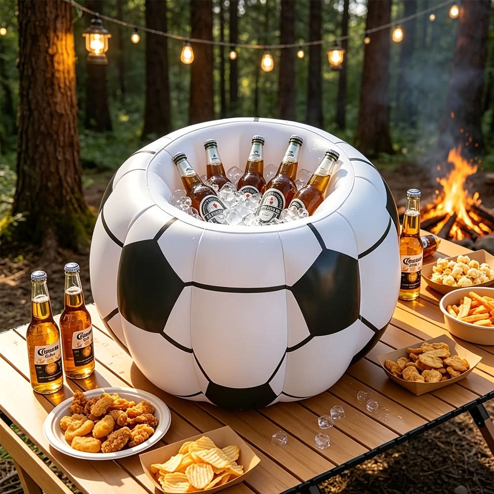 Soccer-Themed Inflatable Beverage Cooler for Parties