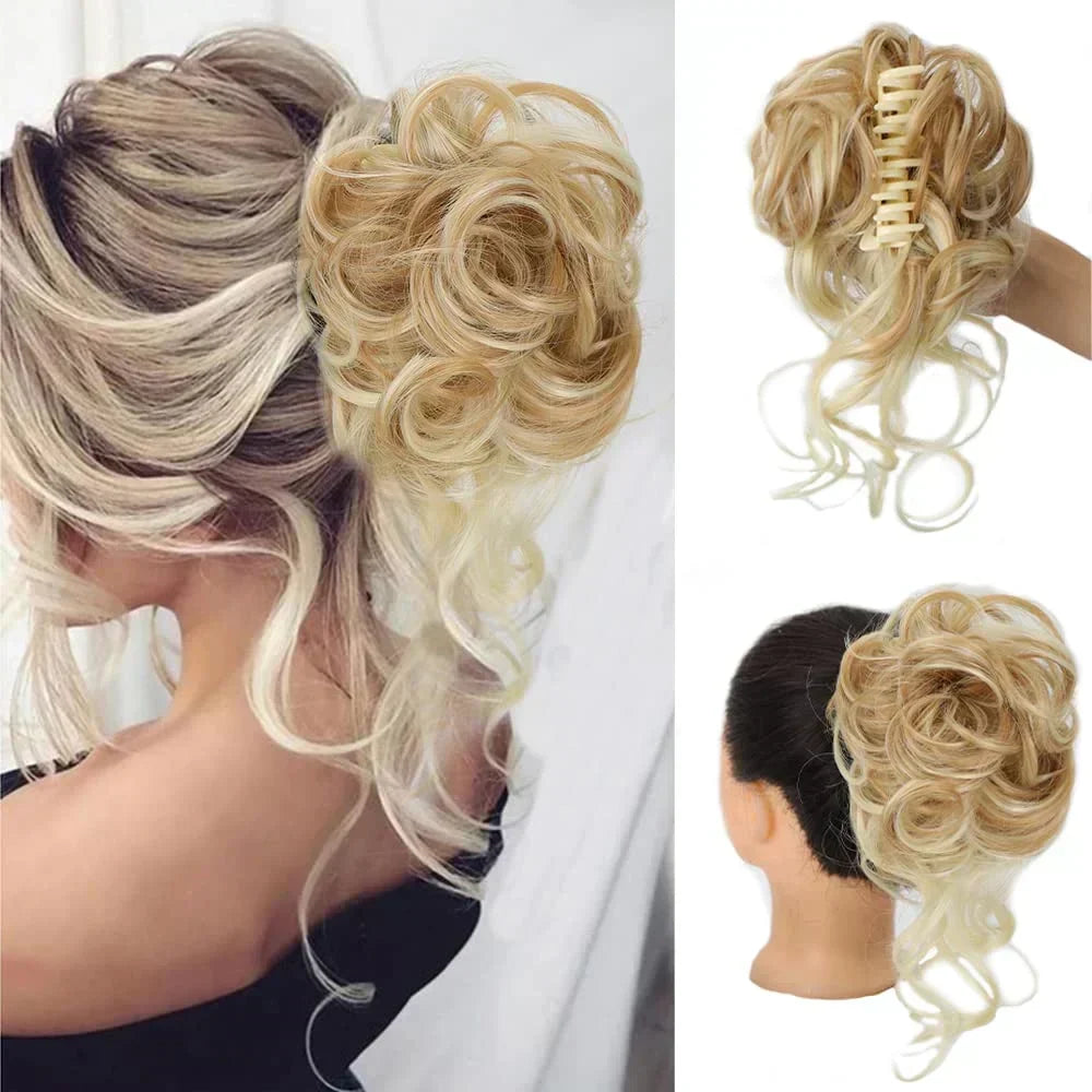 Effortless Volume Curly Bun Accessory – Clip-In Hairpiece for Instant Style
