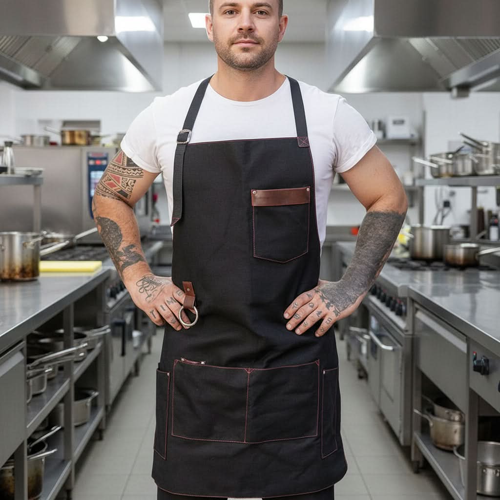 Sturdy Canvas Kitchen Apron with Ample Storage