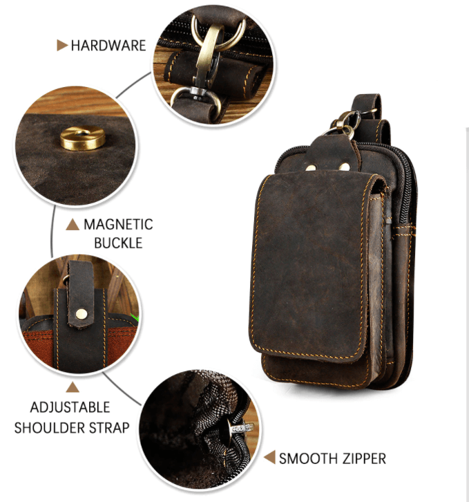 HeritageCraft – Premium Leather Travel Waist Bag