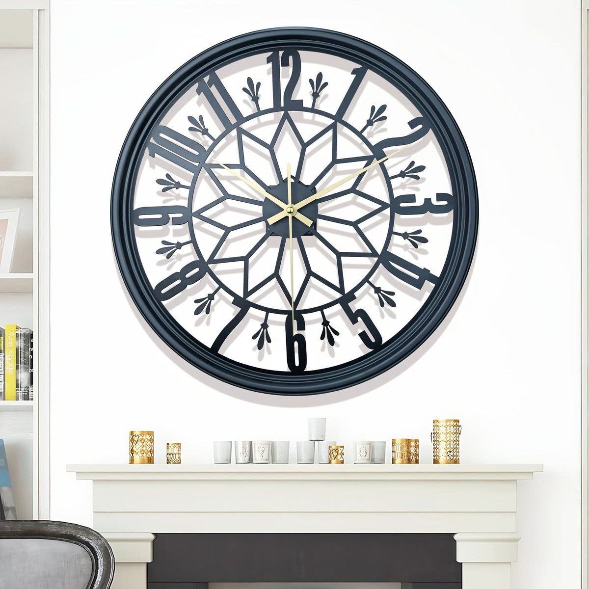 Elegant 40 cm Round Iron Wall Clock for Modern Spaces