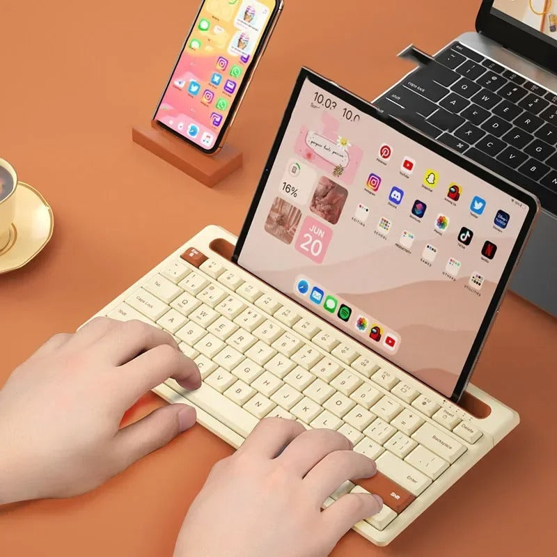Multidevice Bluetooth Keyboard for Tablets and More
