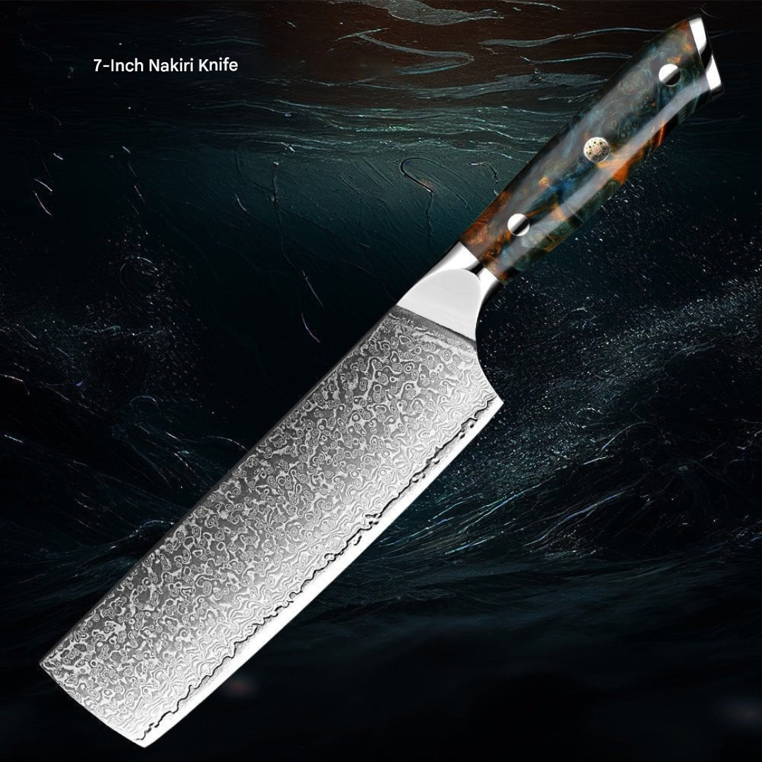 Damascus Steel Knife Set – Japanese Style