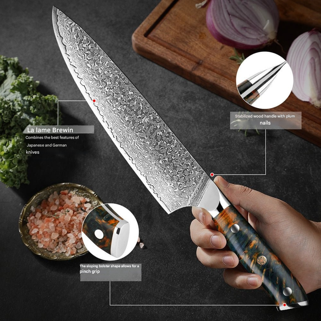Damascus Steel Knife Set – Japanese Style