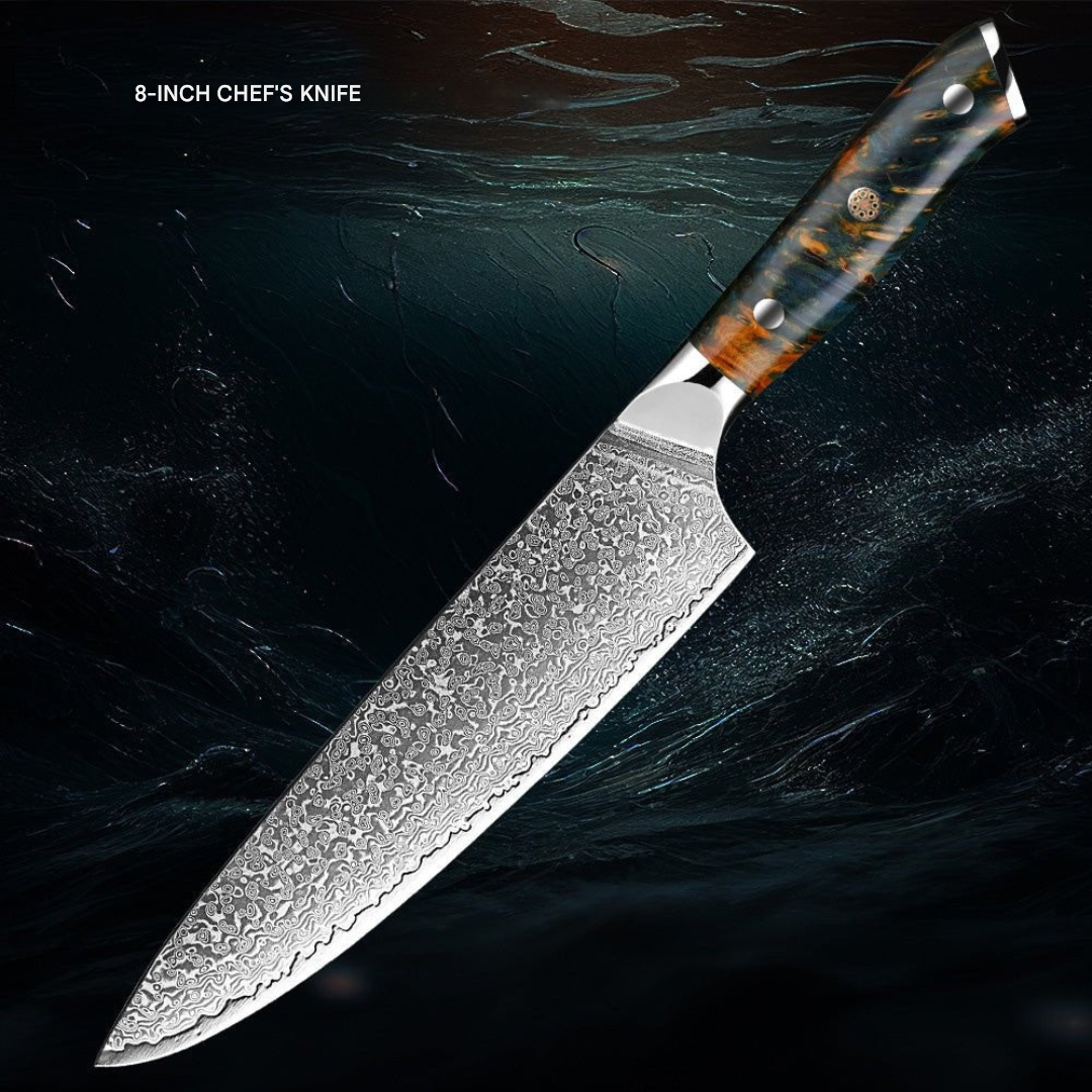 Damascus Steel Knife Set – Japanese Style