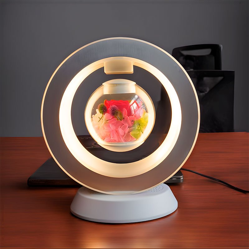 Magnetic Rotating Flower Display – Floating Floral Decor