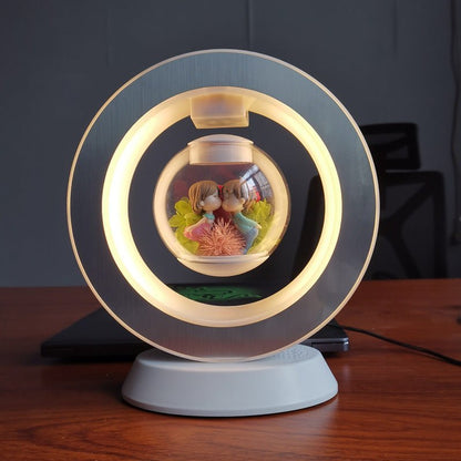 Magnetic Rotating Flower Display – Floating Floral Decor