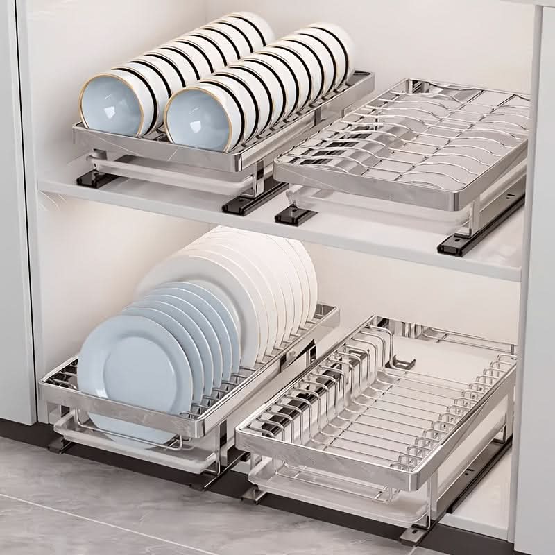 CLEANSYNC – Sturdy Tableware Organizer for Effortless Kitchen Order