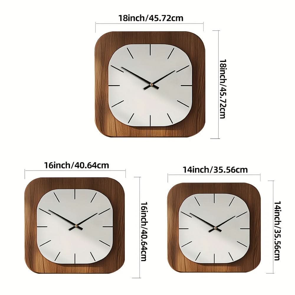 Rustic Square Wooden Wall Clock for Timeless Charm
