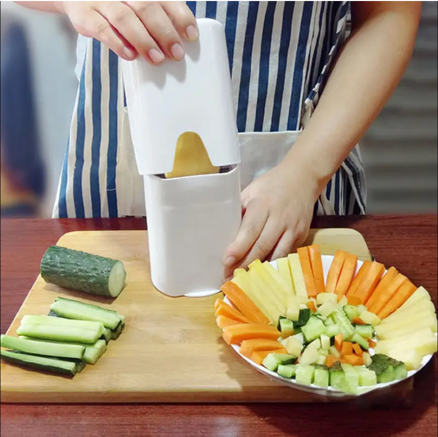 Effortless Vegetable Slicing Tool with Secure Grip and Steel Blades