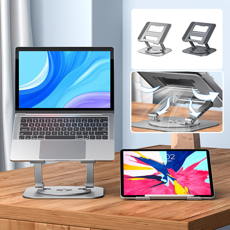 Adjustable Ergonomic Laptop Stand with 360° Rotation