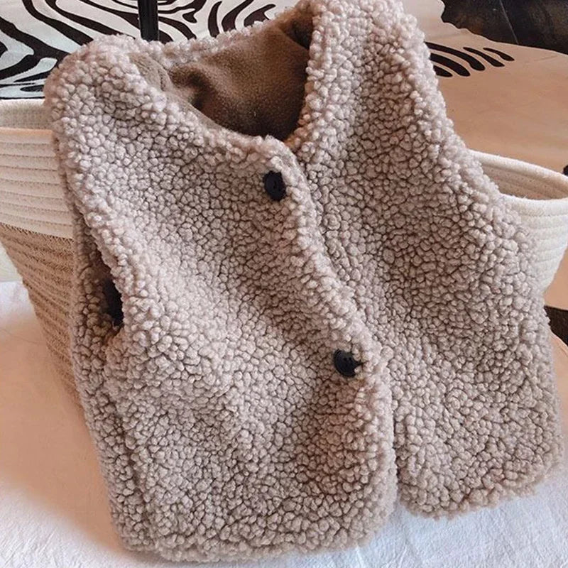 Cozy Lamb Wool Vest for Kids - Warm Winter Layer