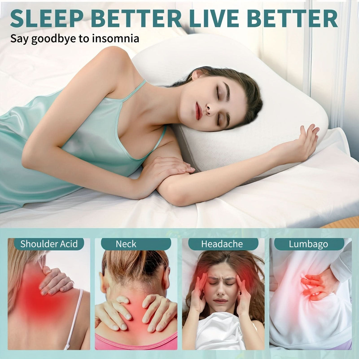 SereneSleep – Ergonomic Cooling Pillow for Ultimate Comfort