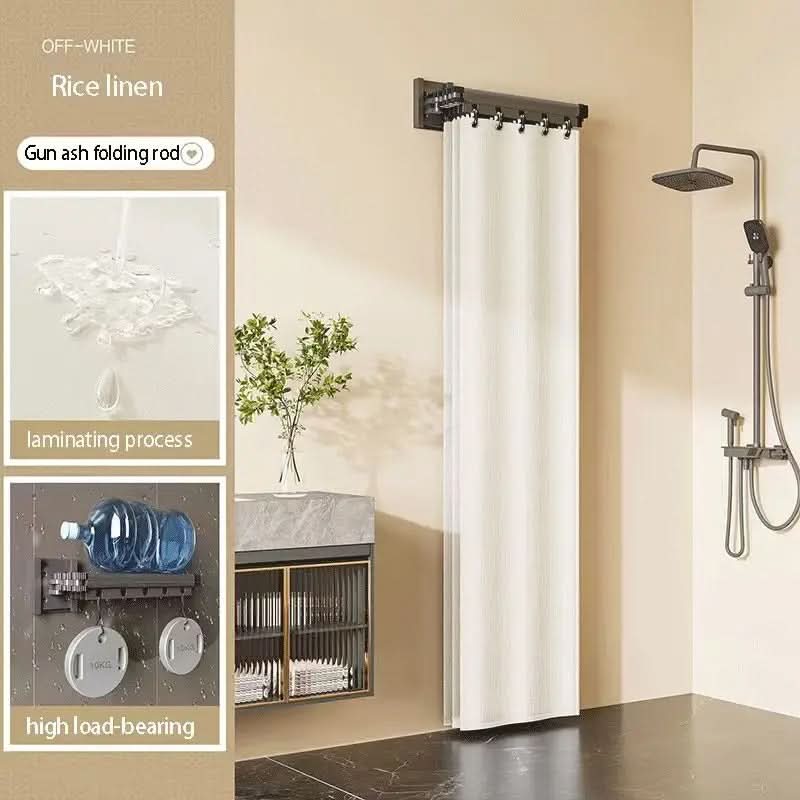 Versatile Foldable Shower Divider Rod Kit