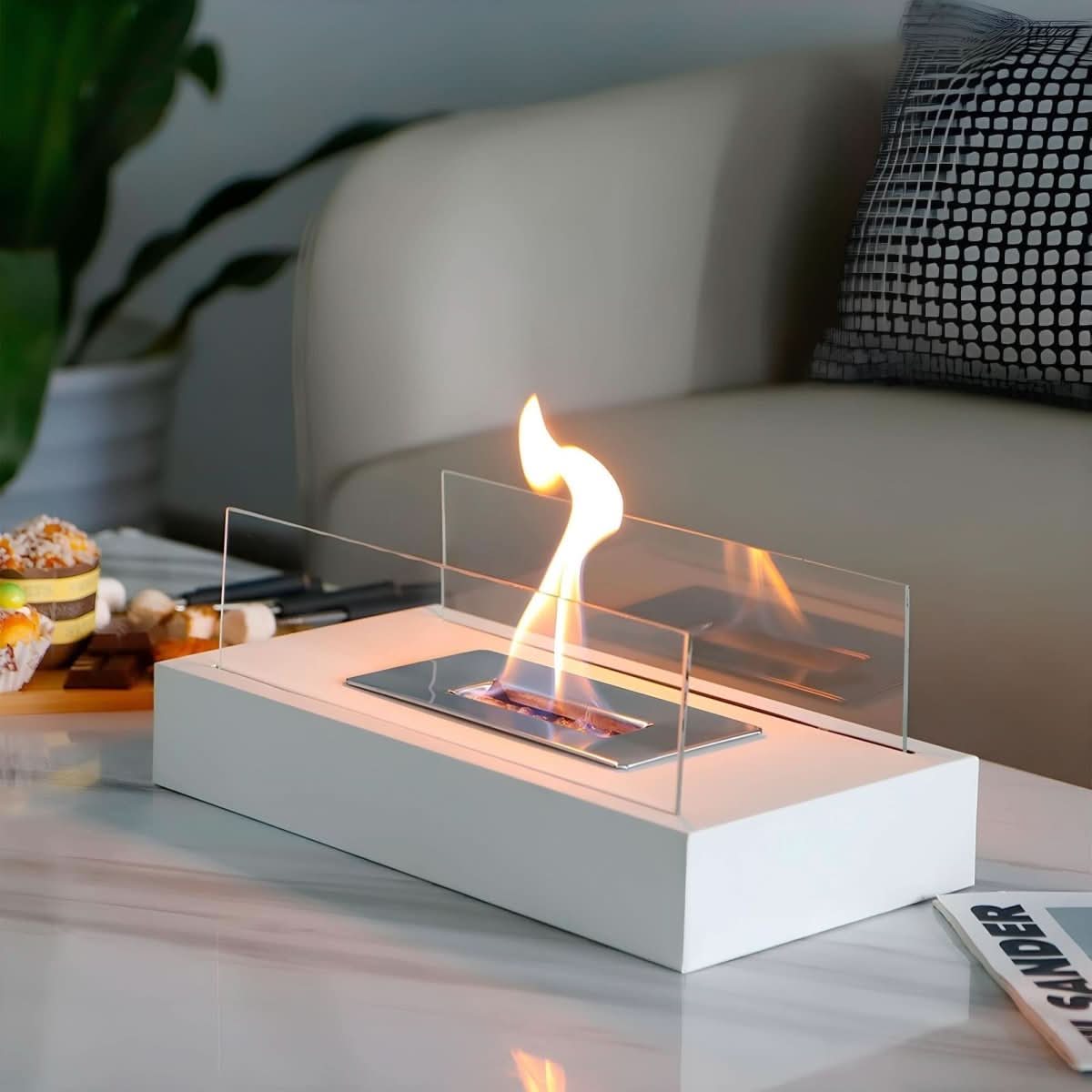 FlameGlow - Compact Bioethanol Tabletop Fireplace