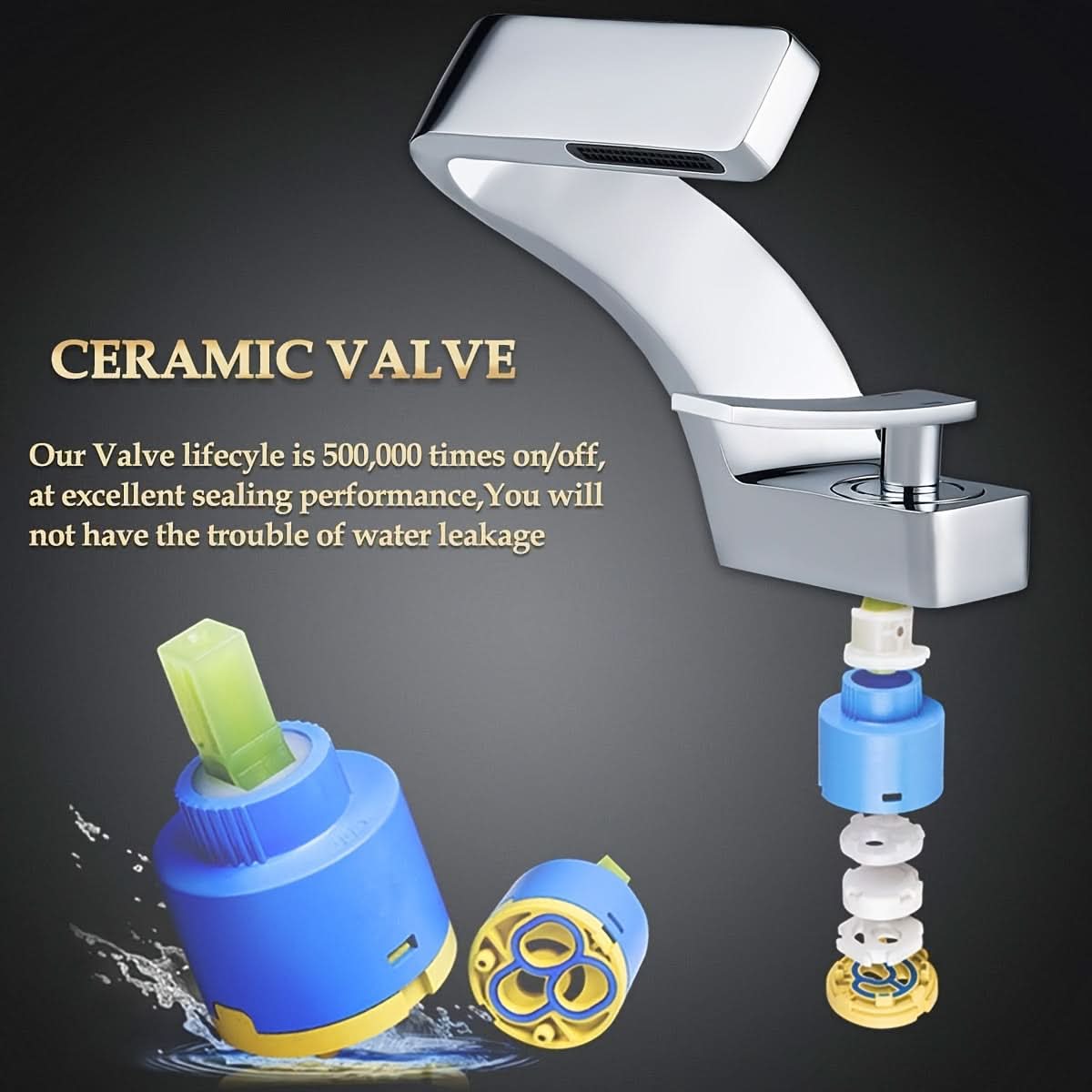 AquaVista - Elegant Waterfall Style Faucet for Bathrooms
