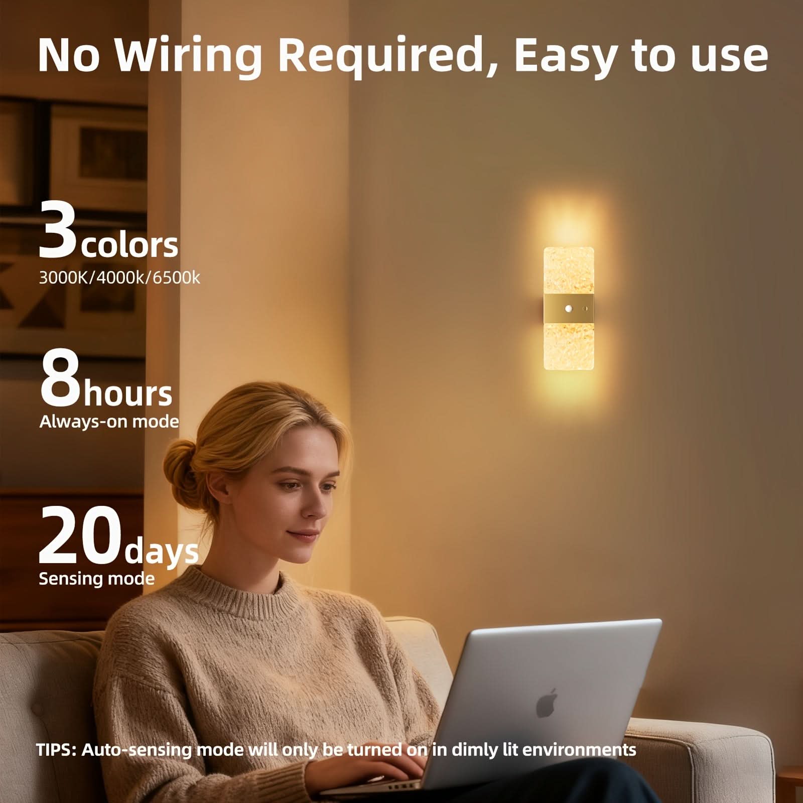 SmartGlow Motion-Activated Rechargeable LED Lamp