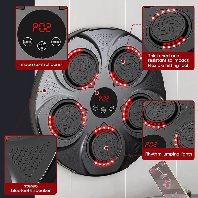 Wall-Mounted Rhythm Punching Trainer | Family Fitness Fun
