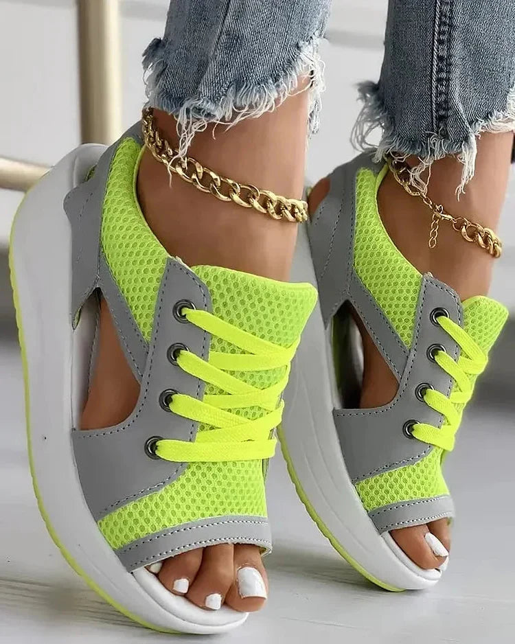 Stylish Lace-Up Cutout Comfort Sandals for Any Occasion