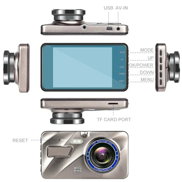 Dual Lens Car Camera System with Night Vision for Safety