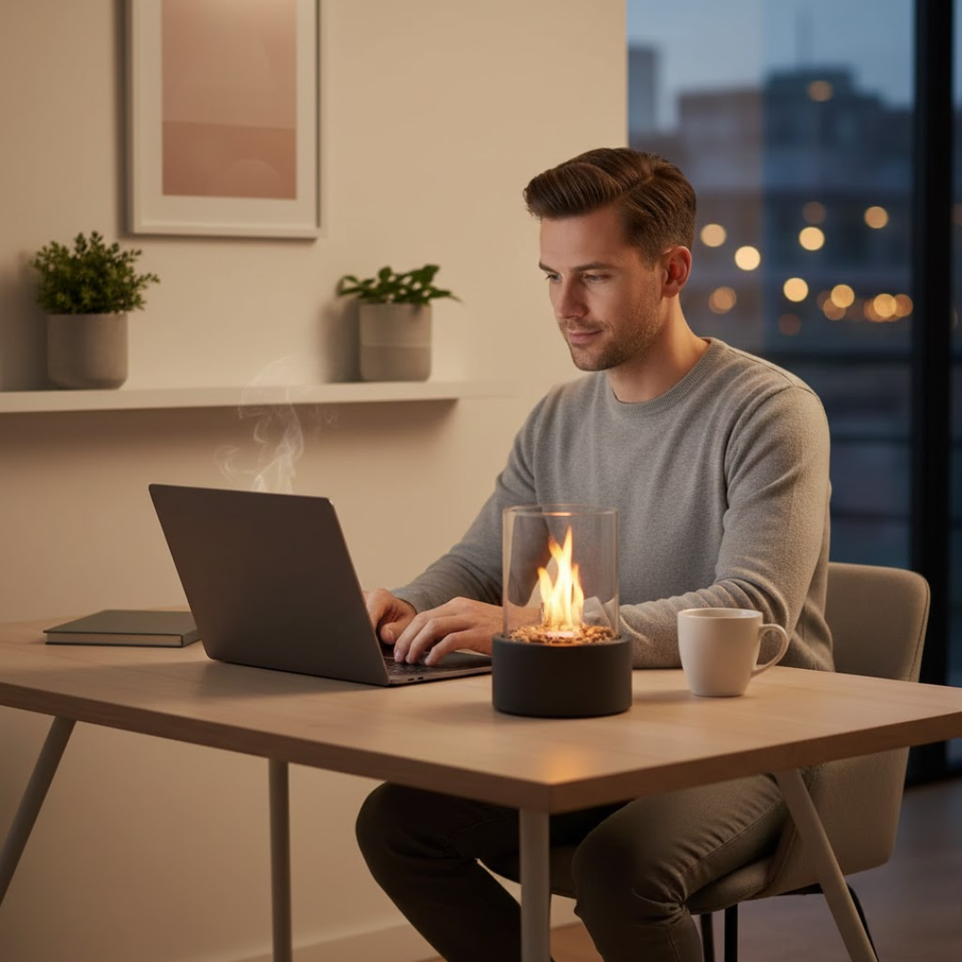 LuxeFlame – Portable Bioethanol Tabletop Fireplace