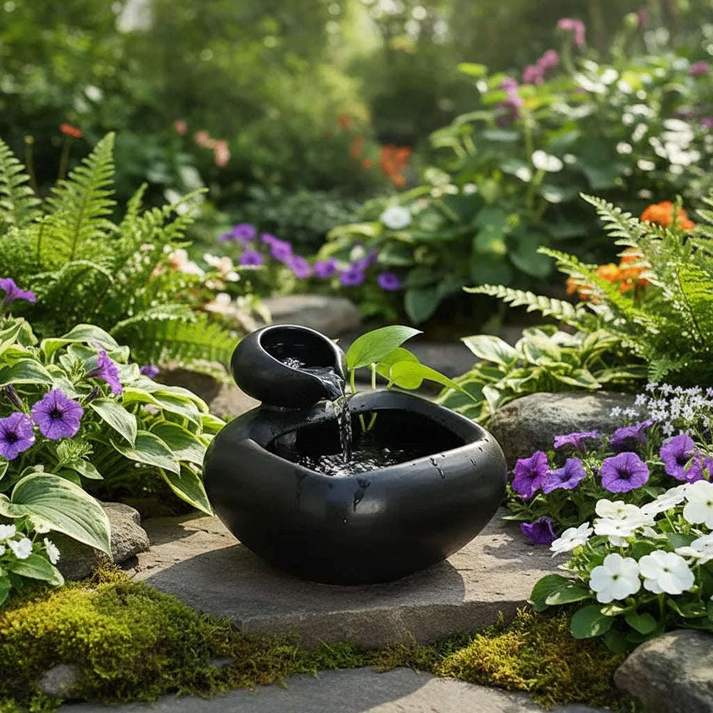 Tranquil Flow – Elegant Ceramic Indoor Fountain