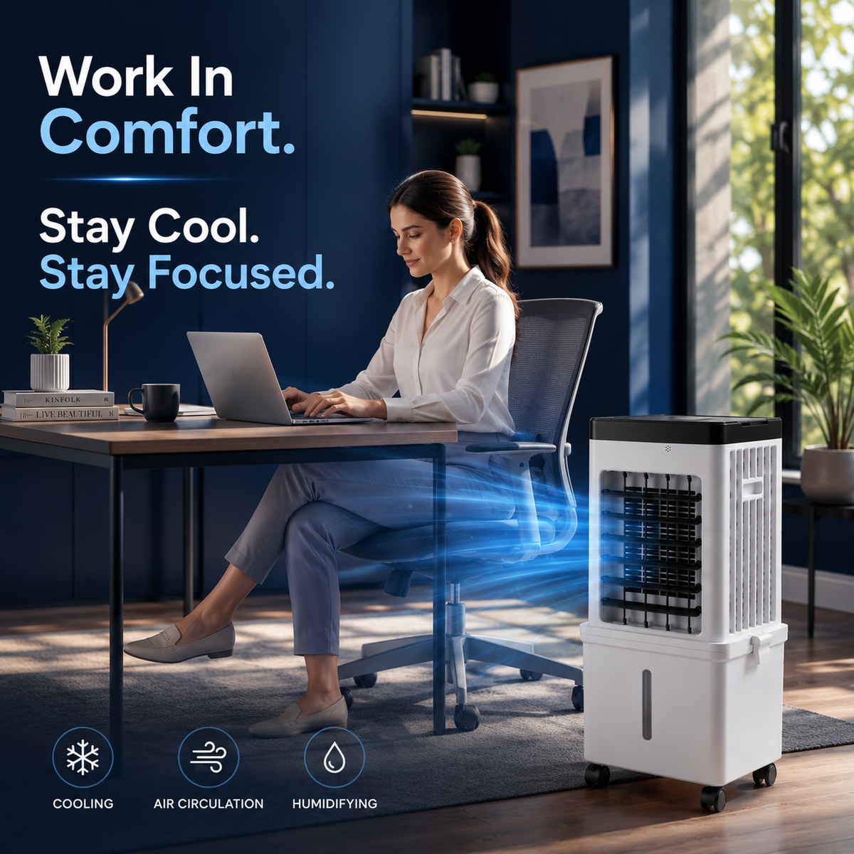 BreezyNest – 3-in-1 Air Comfort Device for Stylish Homes