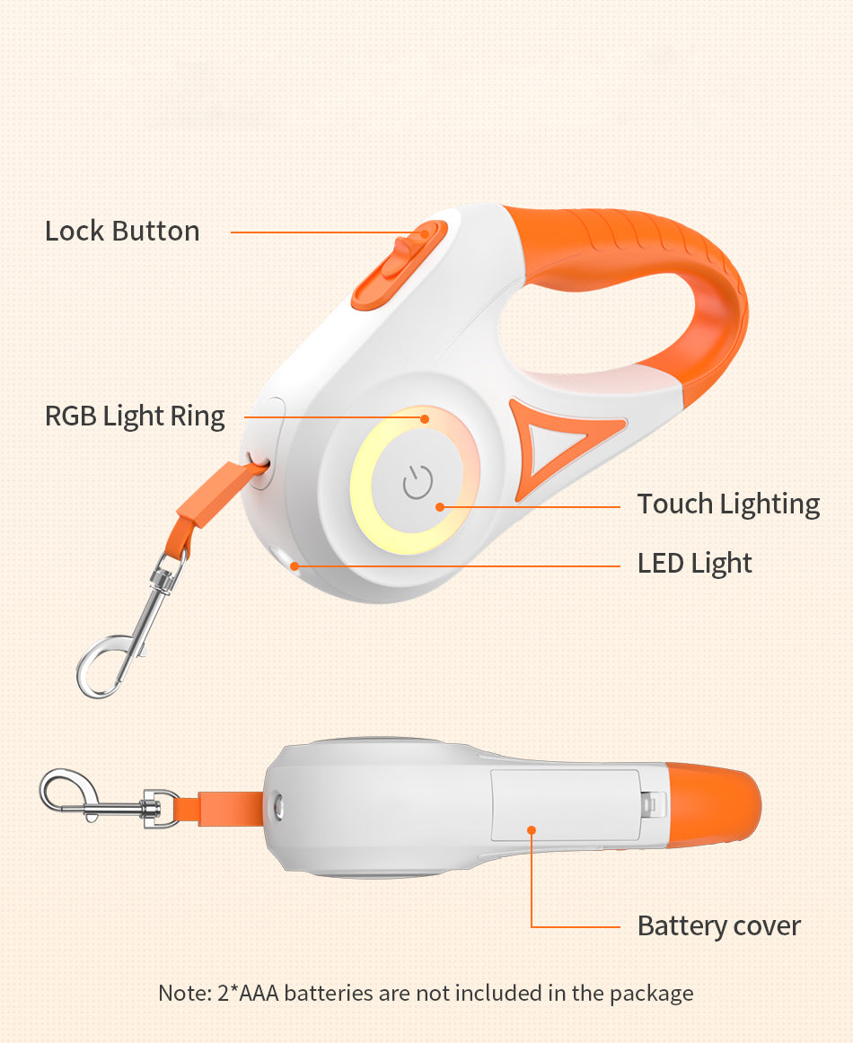 Smart Light-Up Dog Leash with Ergonomic Grip