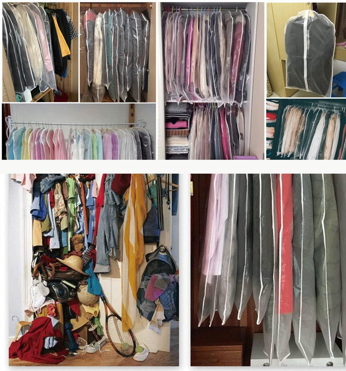 Clear Clothing Storage Bags – Set of 5 (Purchase 1, Receive 1 Free)