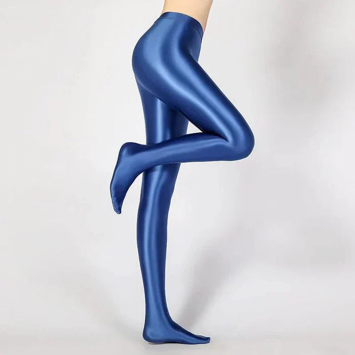 Elegant High-Waisted Glossy Leggings for Every Occasion