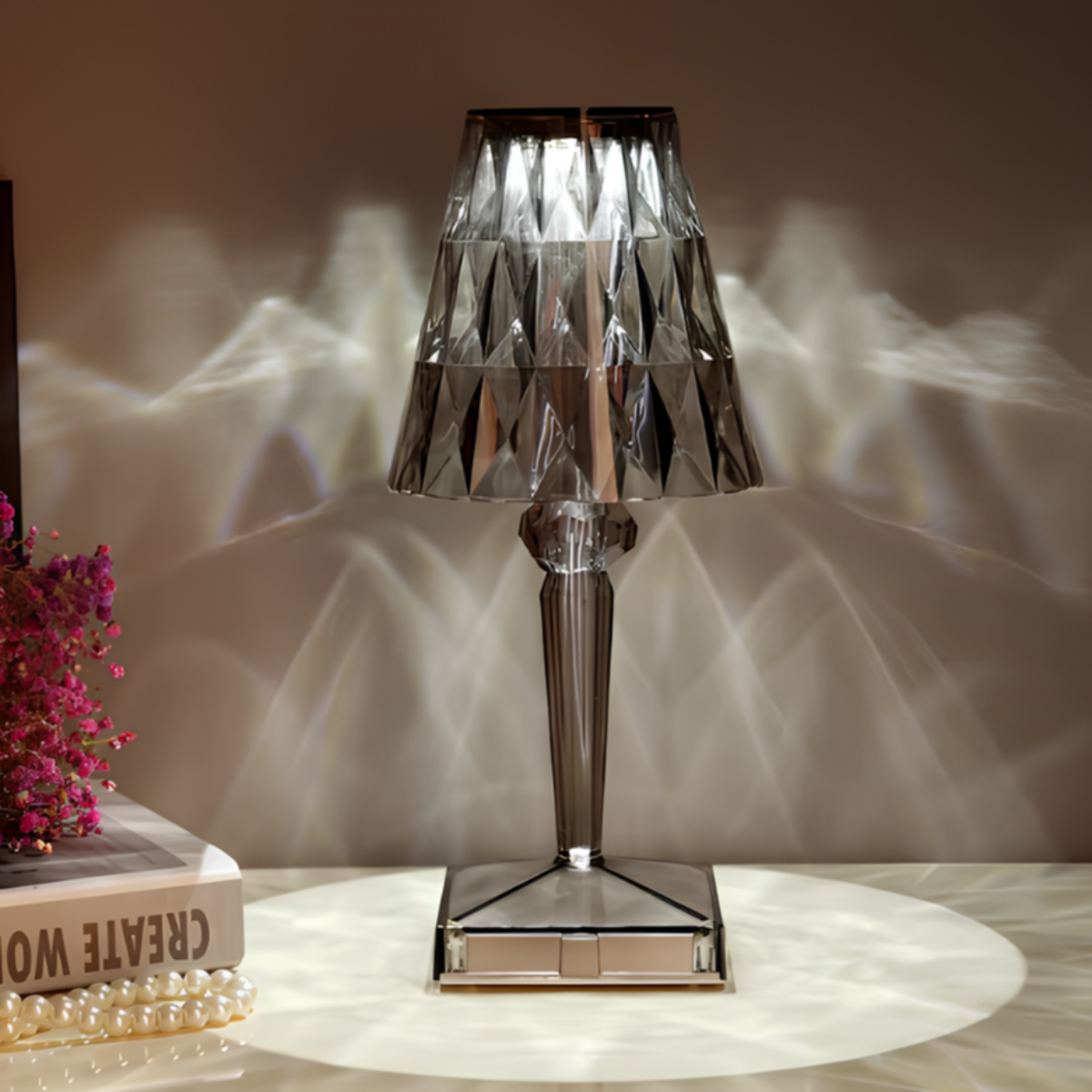 Touch-Controlled Crystal Lamp for Tables