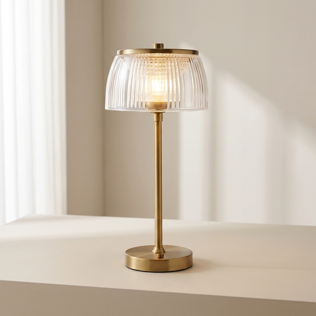 Modern Rechargeable LED Lamp with Touch Control and Acrylic Shade