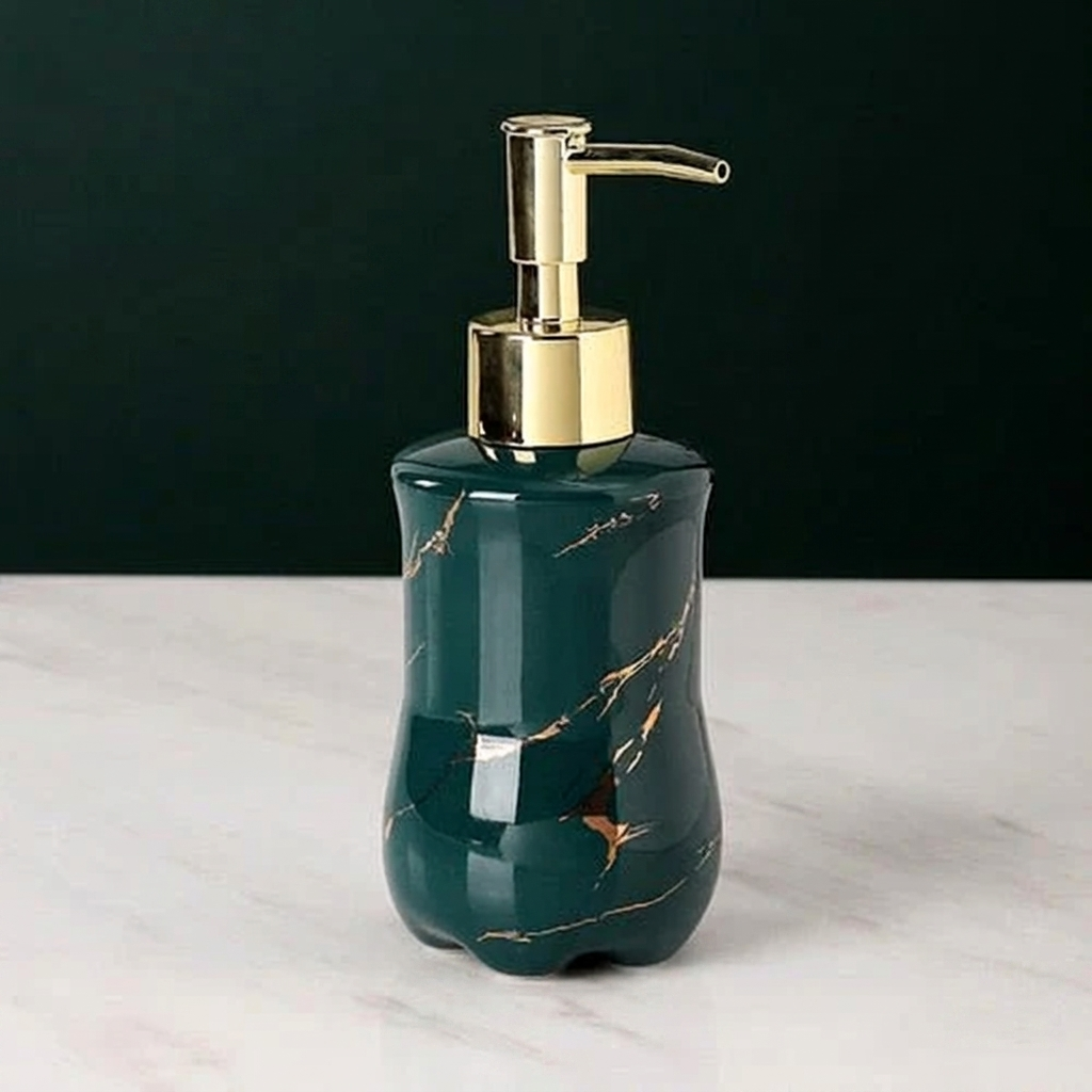 Elegant Marble Finish Liquid Soap Dispenser for Home