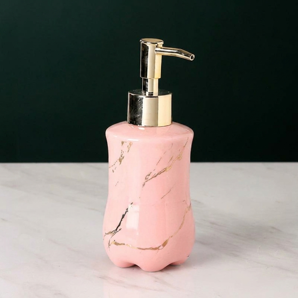 Elegant Marble Finish Liquid Soap Dispenser for Home