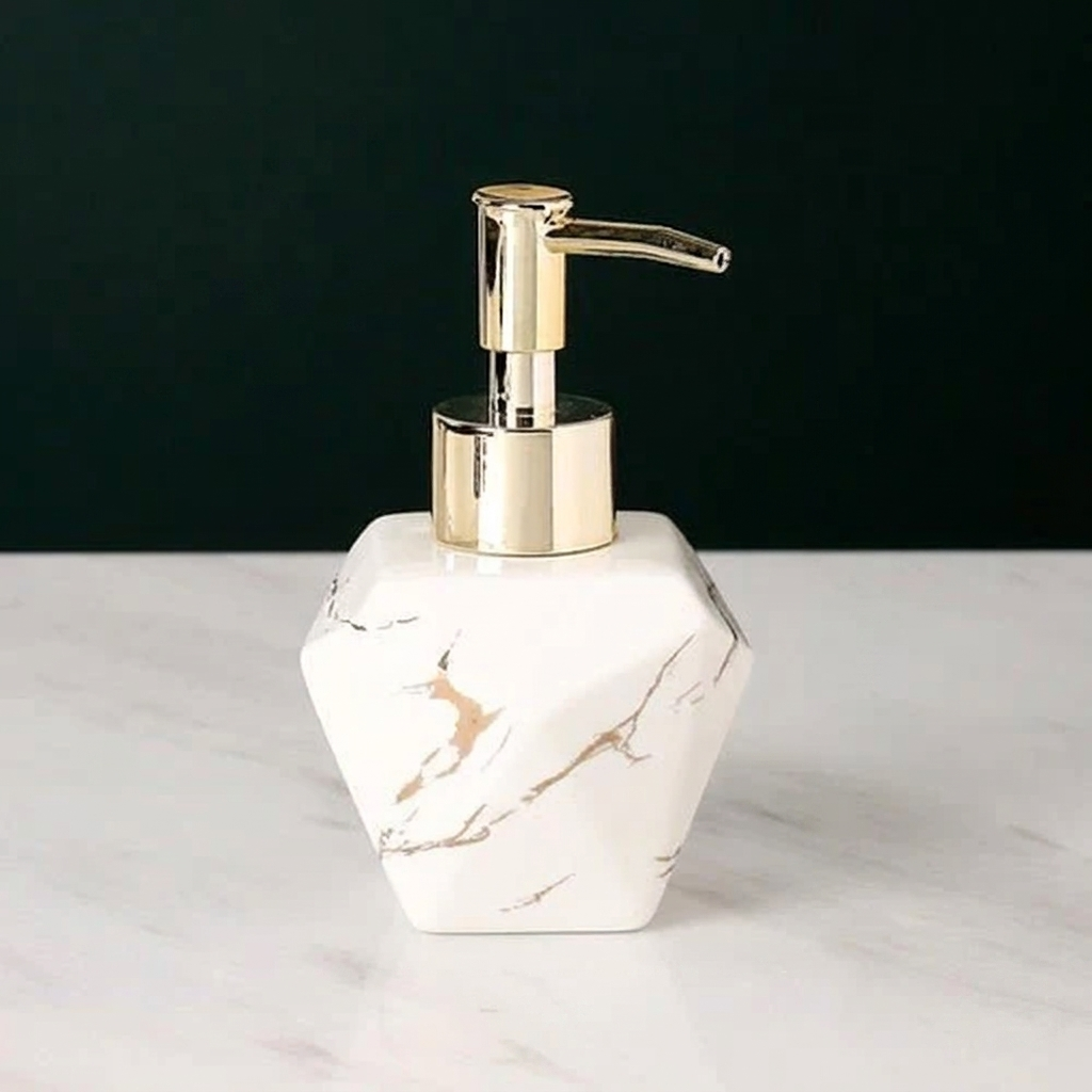 Elegant Marble Finish Liquid Soap Dispenser for Home